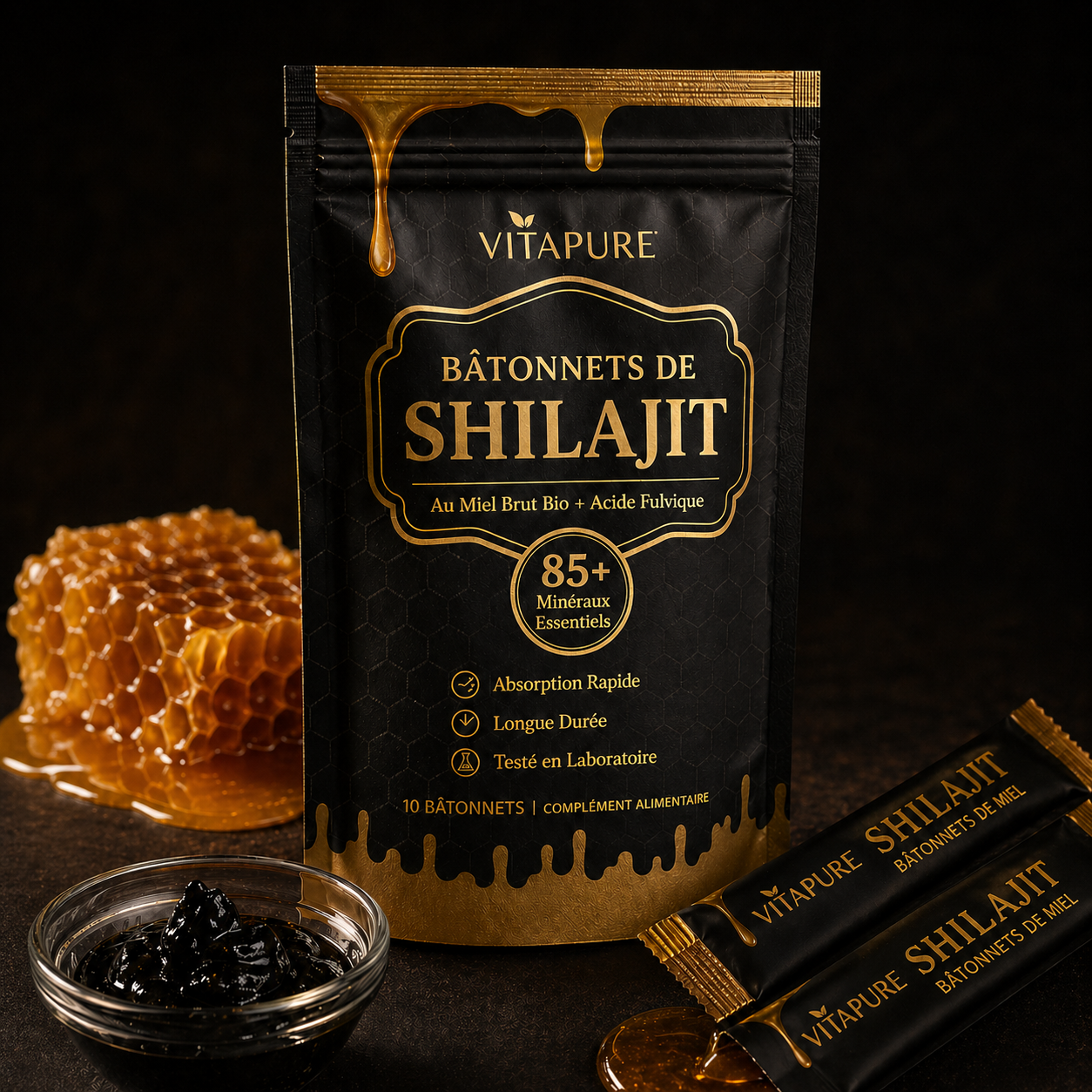 Sac de Bâtonnets de Miel Shilajit VitaPure®