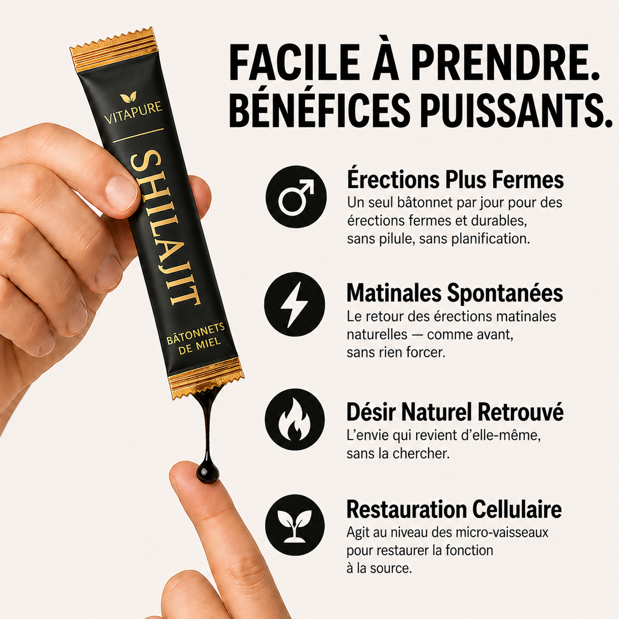 Sac de Bâtonnets de Miel Shilajit VitaPure®